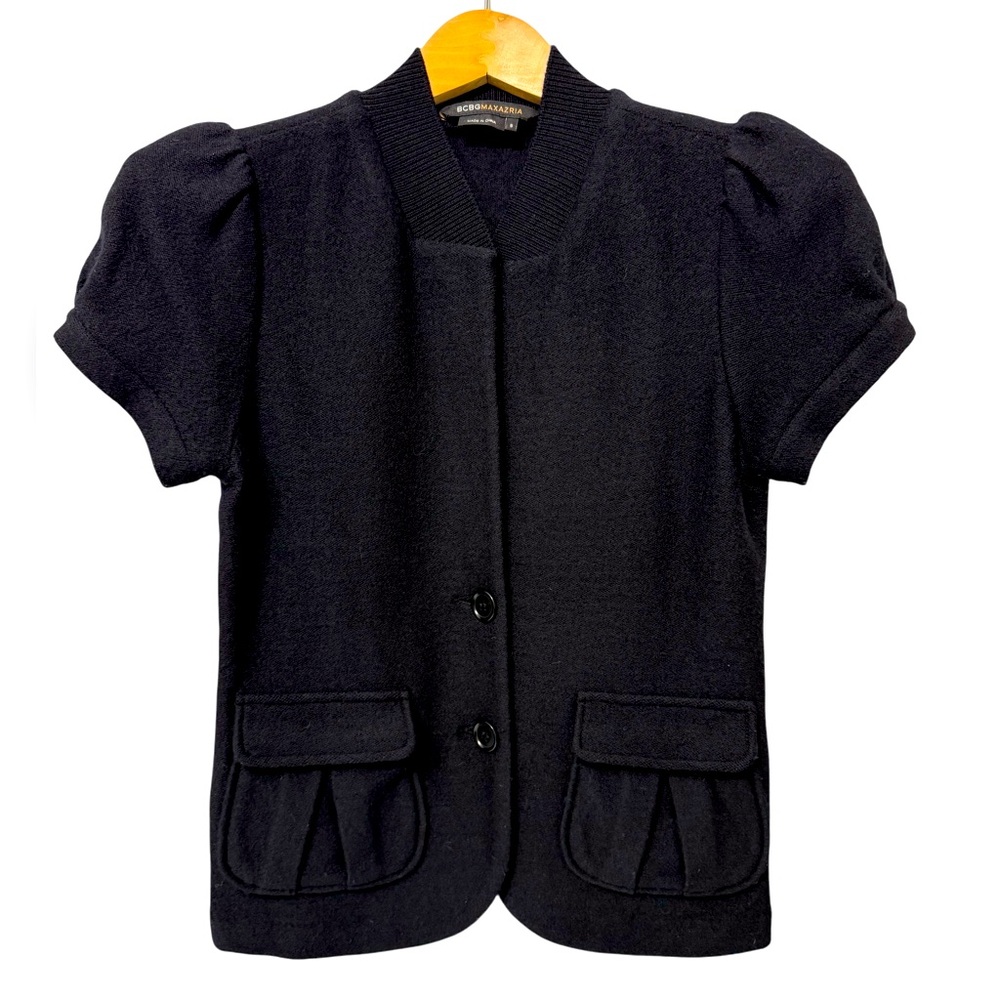 BCBG Maxazria Wool Short Sleeve Cardigan